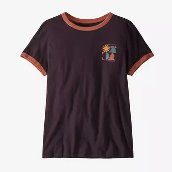 Женская органическая футболка Spirited Seasons Ringer Patagonia, цвет Obsidian Plum