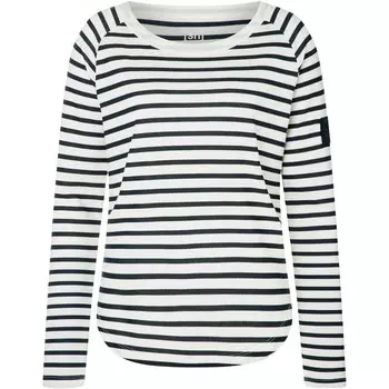 Женская органическая рубашка в полоску на каждый день с длинным рукавом и круглым вырезом Super.Natural, белый