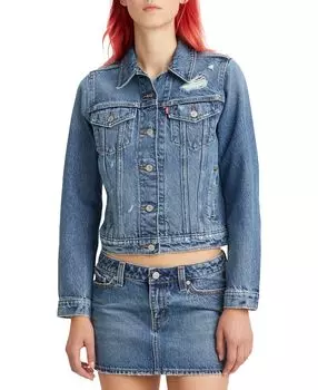 Женская оригинальная хлопковая джинсовая куртка дальнобойщика Levi's