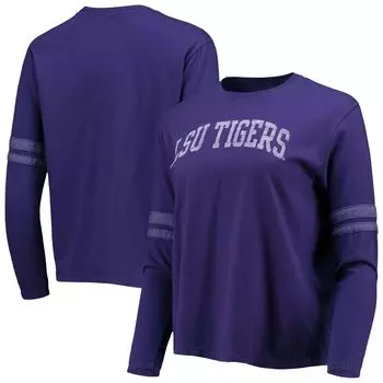 Женская оригинальная ретро-брендовая фиолетовая футболка LSU Tigers Vault в винтажную полоску с длинным рукавом