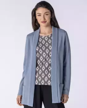 Женская открытая куртка из одинарного трикотажа с передними карманами Naulover, светло-голубой