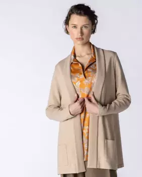 Женская открытая куртка из одинарного трикотажа с передними карманами Naulover, бежевый