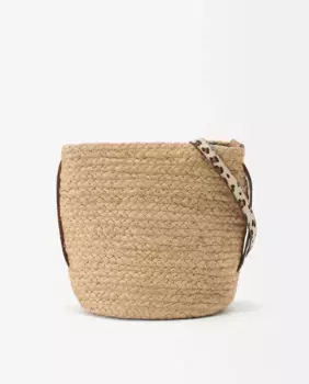 Женская открытая сумка через плечо в форме ведра с животным принтом Parfois, коричневый