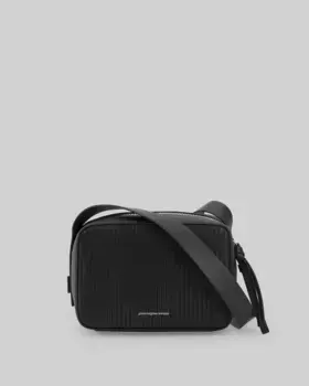 Женская ответственная кожаная сумка на плечо со складками Adolfo Dominguez, черный