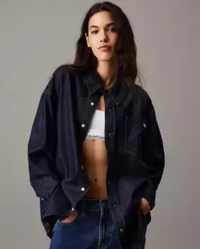 Женская оверсайз джинсовая рубашка Calvin Klein Jeans, синий