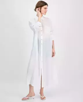 Женская оверсайз рубашка на пуговицах с длинным рукавом Bar III, белый