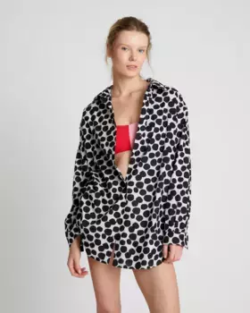 Женская оверсайз рубашка с принтом Terrazzo Compaa Fantstica, мультиколор