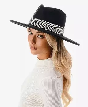 Женская панама из шерстяной смеси с шевронной отделкой Marcus Adler, черный