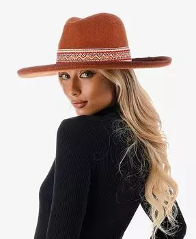 Женская панама из шерстяной смеси с шевронной отделкой Marcus Adler, красный