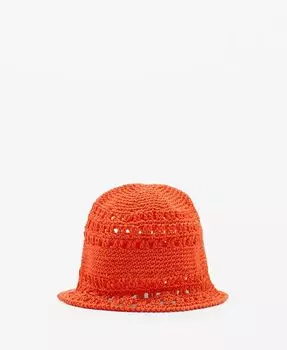 Женская панама крючком Mango, оранжевый