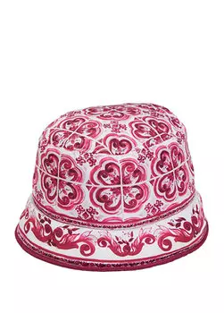 Женская панама с розово-белым узором Dolce&Gabbana