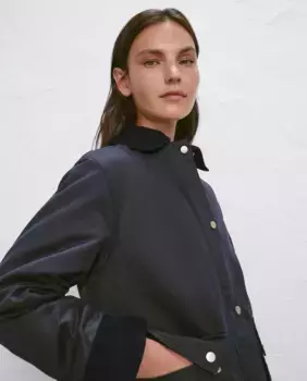 Женская парка из вощеного вельвета с воротником LC Easy Wear, темно-синий