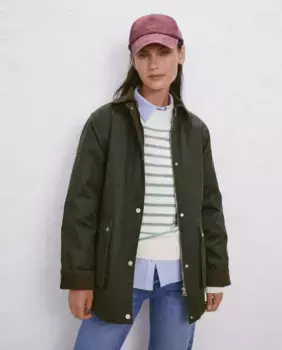 Женская парка из вощеного вельвета с воротником LC Easy Wear, хаки