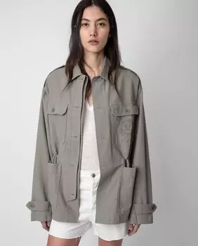 Женская парка Kemi с множеством карманов и застежкой на пуговицы Zadig & Voltaire, серый