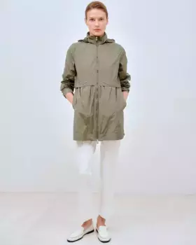 Женская парка с капюшоном и молнией Lasserre, цвет Verde Militar