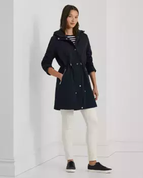 Женская парка с капюшоном и регулируемой талией на кулиске Lauren Ralph Lauren, темно-синий