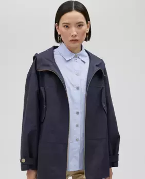 Женская парка с карманами и капюшоном Lola Casademunt, тёмно-синий