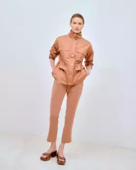 Женская парка с регулируемой талией и карманами Lasserre, коричневый