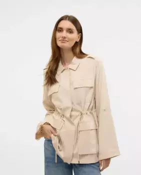 Женская парка с регулируемыми рукавами и воротником-рубашкой Vero Moda, белый