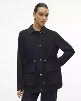 Женская парка с рубашечным воротником и регулируемыми рукавами Vero Moda, черный