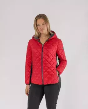 Женская парка в сочетании с капюшоном October, красный