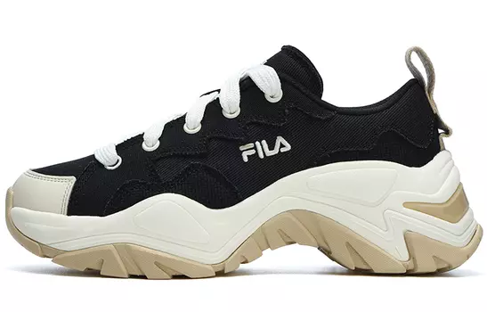 Женская парусиновая обувь Fila Fishbone, черное и белое