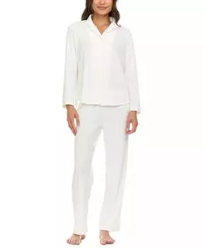 Женская пижама Addie Printed Velour с длинными рукавами Flora by Flora Nikrooz, слоновая кость/кремовый