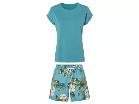 Женская пижама esmara из чистого хлопка, бирюзовый