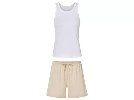 Женская пижама esmara, короткая, модного качества в рубчик, бежевый