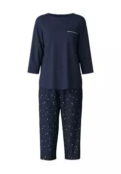 Женская пижама-капри Sweet Dreams с рукавом 3/4 CALIDA, цвет 488 Peacoat Blue