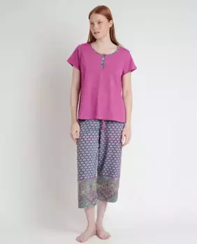 Женская пижама короткого трикотажа с принтом Admas, пурпурный