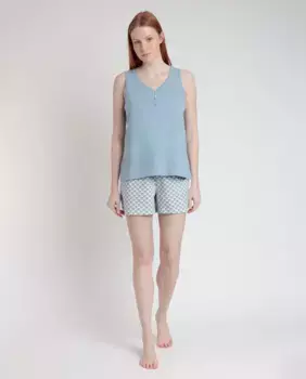 Женская пижама короткого трикотажа с принтом Admas, синий