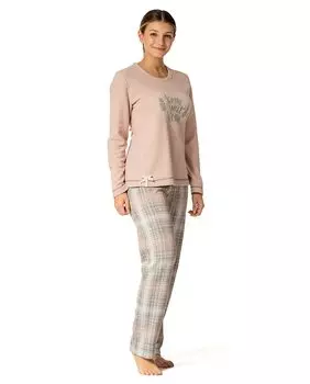 Женская пижама Milano с вышивкой сердечек Egatex, розовый