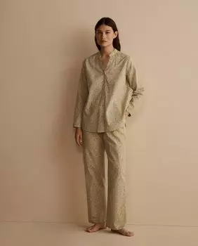 Женская пижама плюметти с принтом на пуговицах nfasis, зеленый