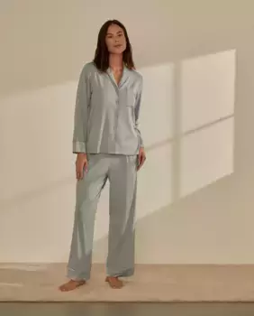 Женская пижама-рубашка с длинными рукавами nfasis, индиго