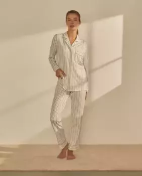Женская пижама-рубашка в полоску nfasis, белый