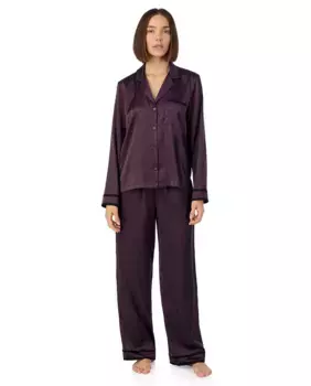 Женская пижама с длинными брюками и длинным рукавом DKNY, пурпурный