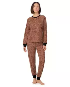 Женская пижама с длинными брюками и длинным рукавом DKNY, коричневый