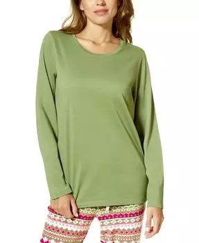 Женская пижама с длинными рукавами и круглым вырезом Hue, зеленый
