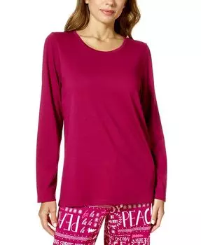 Женская пижама с длинными рукавами и круглым вырезом Hue, красный