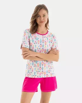 Женская пижама с коротким рукавом и принтом Massana, серый