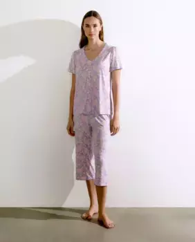 Женская пижама с коротким рукавом nfasis, пурпурный