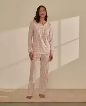 Женская пижама с принтом и кружевными деталями nfasis, розовый