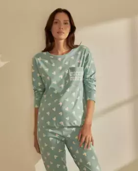 Женская пижама с принтом Микки Easy Wear, зеленый