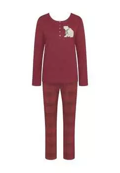 Женская пижама в клетку с круглым вырезом Triumph, цвет Mannish Red