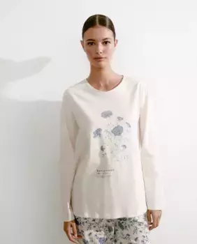 Женская пижамная футболка nfasis, кремово-белый