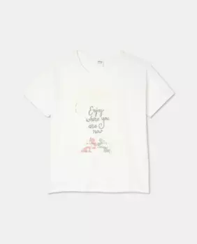 Женская пижамная футболка с принтом Микки и Минни, короткий рукав Easy Wear, белый