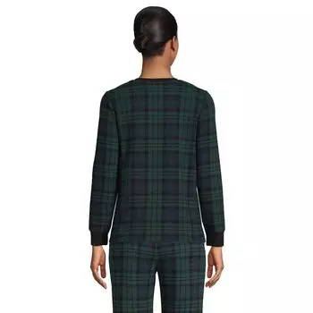 Женская пижамная рубашка Henley с длинными рукавами вафельной вязки Lands Lands' End