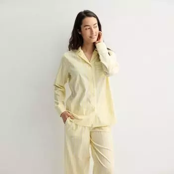 Женская пижамная рубашка oversize с V-образным вырезом Sonoma Goods For Life, цвет yellow white stripe