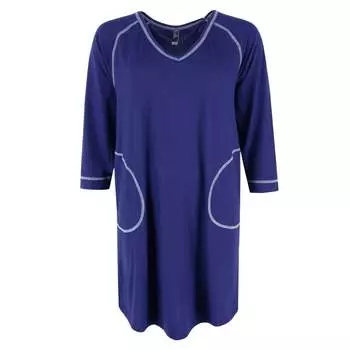 Женская пижамная рубашка с большим цветком PJ Couture, темно-синий